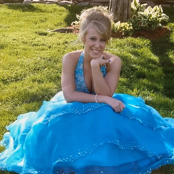 Bedazzled Enchanting Baby Blue Dress